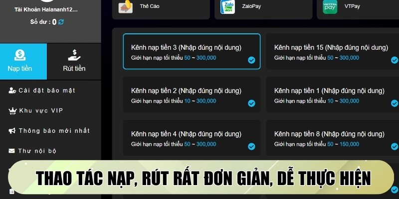 Thao tác nạp, rút tại PG99 rất đơn giản, dễ thực hiện
